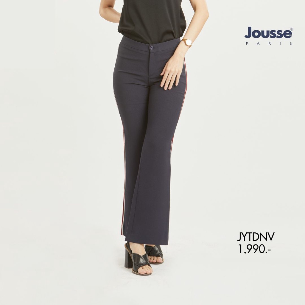 Jousse กางเกงขาวยาว กาง﻿เ﻿กงผู้หญิง Pants กางเกงทำงานผู้หญิง ขาม้า สีกรม (JYTDNV)