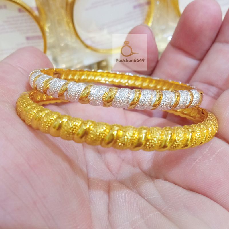 กำไลข้อมือปล้องอ้อยสลับทรายและลายต่างๆ รอบแขน 16-17ซม. งานปราณีตเกรดพรี่เมี่ยมเหมือนแท้ มีบริการเก็บเงินปลายทาง