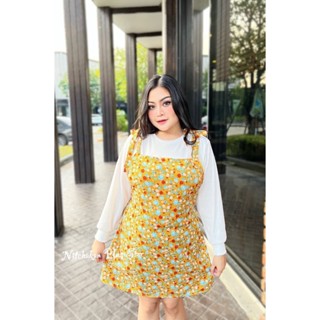 🔥Plussize🔥ชุดเซทเสื้อ+เอี๊ยมคนอ้วน🔥  L 40-48    XL 50-54