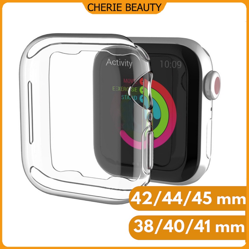 เคสซิลิโคนใสสำหรับ smart watch เคส i-Watch series 10 กันน้ำและหล่น, เคสซิลิโคนนิ่มใส 38/40/42/44/45/46/49mm