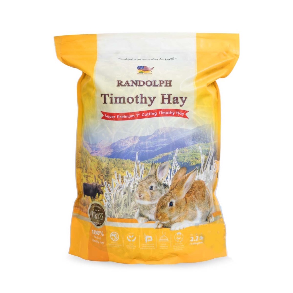 Randolph Timothy Super Premium Hay 1 kg  ทิโมธีซูเปอร์พรีเมี่ยมคัดมือ ฝุ่นน้อย ขนาดถุง 1 กิโลกรัม