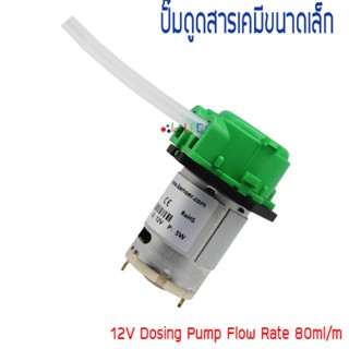 12V DC ปั๊มสารเคมีขนาดเล็ก ปั๊มเคมี ปั๊มปุ๋ย โดสซิ่งปั๊ม ปั๊มสูบ-จ่ายสารละลาย Mini Peristaltic Dosing Pump ท่อยาง 3/5mm