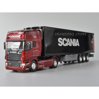 โมเดลรถบรรทุกสเกล 1:50 Diecast Scania 730 Tractor With Container Semi-Trailer พร้อมกล่องเก็บของ 33 ซม.