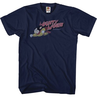 Retro Mighty Mouse T-Shirt เสื้อตราหานคู่ เสื้อยื