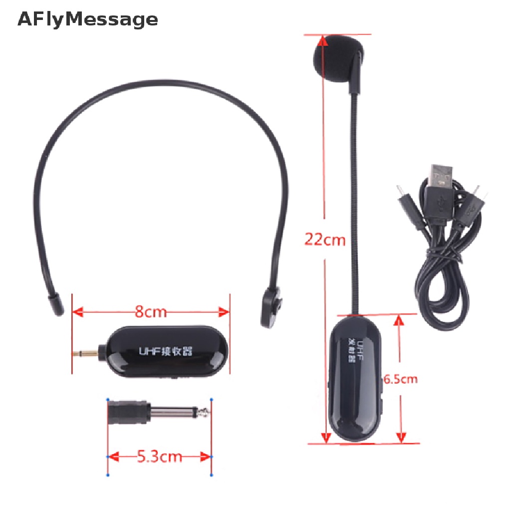 Afl ชุดหูฟังไมโครโฟนไร้สาย UHF 2 In 1 สําหรับเครื่องขยายเสียง TH #8