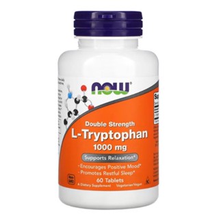 NOW Foods, L-Tryptophan, Double Strength, 1,000 mg, 60 Tablets