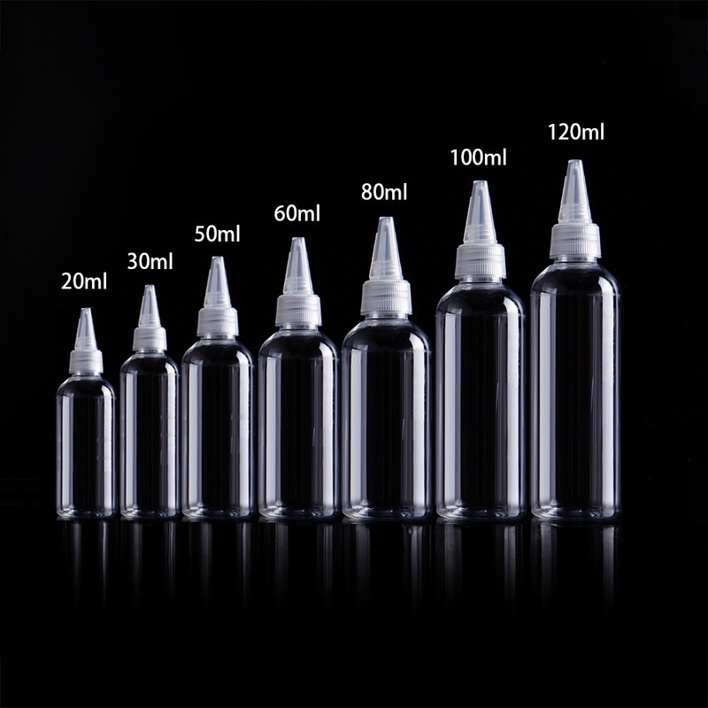ขวดบีบพลาสติกใส ขนาด 10-120 มล. สําหรับใส่หมึก ครีม ยาหม่อง จัดระเบียบ