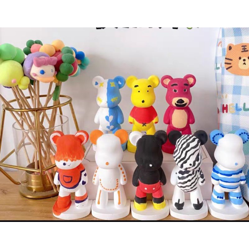 รูปปั้นปูนปลาสเตอร์ Bearbrick ขนาดมินิ 2d