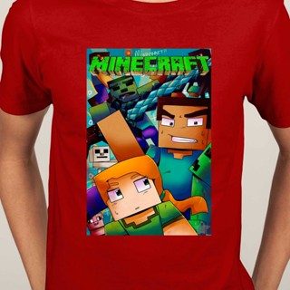 Minecraft Dungeons Earth เกมออนไลน์ Esport mojang แขนสั้น O-Neck เสื้อยืดผู้ชายแฟชั่น Kid shirt แฟชั่นลำลองและเรียบง่าย