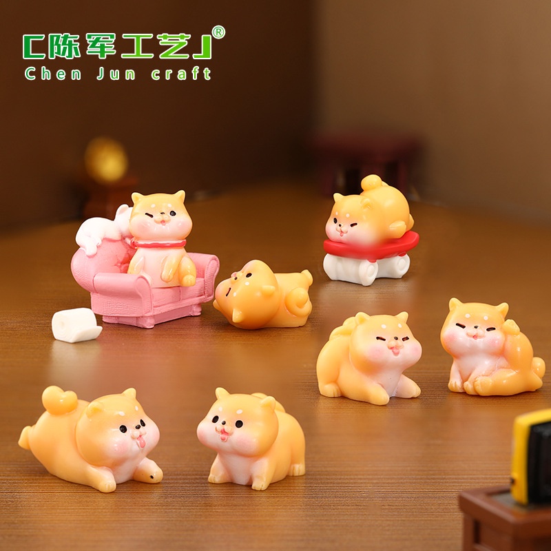 ตุ๊กตาจิ๋ว ชิบะตัวเล็ก ตกแต่งสวนถาด *ราคาต่อชิ้น