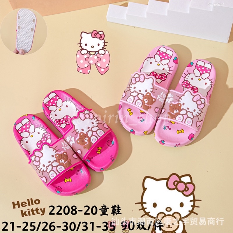 พร้อมส่ง รองเท้าเเตะเด็กผู้หญิง ลาย kitty frozen พื้นยางใส่สบาย #KT03