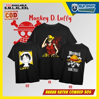 [COD]เสื้อยืด ผ้าฝ้าย พิมพ์ลาย One PIECE Monokey D LUFFY COMBED30S DISTROS-5XL