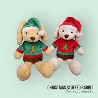 ตุ๊กตาคริสต์มาส กระต่ายขายาว ใส่ชุดซานต้าครอส Christmas Rabbit Santa ขนาด 23" (นิ้ว)