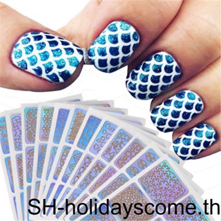 [Hclm] Women Sticker Girl Gel Extension Hollow Design Decal Manicure Art Decoration 6 Pcs/set