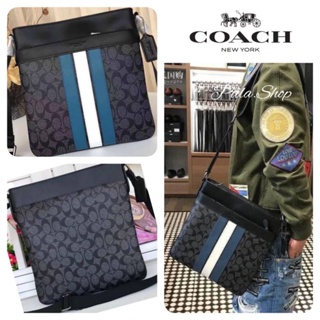 กระเป๋าผู้ชายโค้ช F26068 CHARLES CROSSBODY IN CANVAS WITH VARSITY STRIPE 005