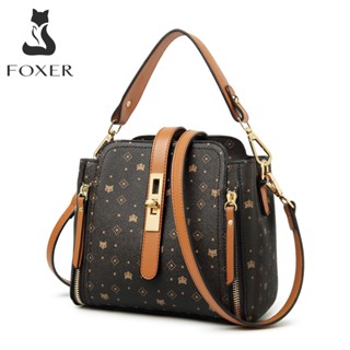 FOXER Signature Small Crossbody Shoulder Bags Lady Monogram Retro Handbag Fashion Women Vintage Female PVC Crossbody Bag