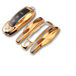 Mirror Gold Car Fob Remote Key Case Key Cover Key Shell Replace for Porsche 911 Carrera Panamera Boxster Cayman Cayenne