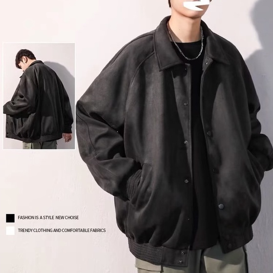 Suede Coat Men M-3XL 2022 เสื้อแจ็คเก็ตฤดูใบไม้ร่วงฤดูหนาว Ruffian หล่ออินเทรนด์ Fried Street Top