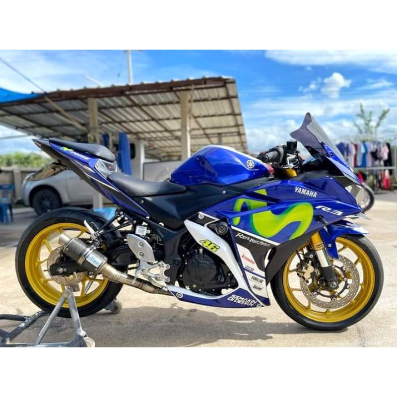 ครอบโช้คแต่ง YAMAHA R3 ติดตั้งง่าย ครอบทับโช๊คเดิมโดยไม่ต้องถอดล้อ