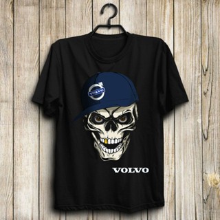 เสื้อยืด✼❦วอลโว่ไม่เคยประมาทชายชรารถบรรทุกรถบรรทุกคนขับผ้าฝ้าย 100% กีฬาสวมเสื้อยืดผู้ชาย Volvo Skull Xc90 รถบรรทุก Xc60