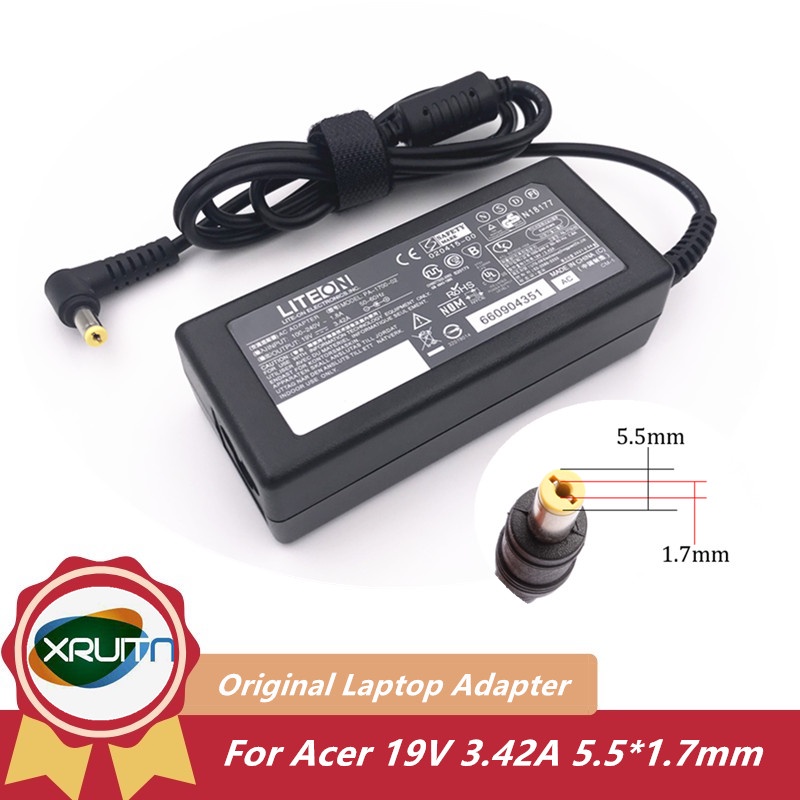 19V 3.42A 65W Liteon แล็ปท็อป AC Adapter Charger สําหรับ Acer Travelmate 4520G 4525 4530 4720 4720 4