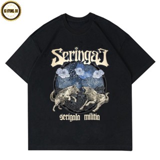 เสื้อยืด พิมพ์ลาย BAND Grin Wolf MILITIA Taring istarkhul jagermeister สีดํา สําหรับผู้ชาย และผู้หญิง