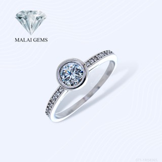 Malai Gems แหวนเพชร แหวนเพชรชู เงินแท้ 925 เคลือบทองคำขาว ประดับเพชรสวิส CZ รุ่น071-1RI58365. แถมกล่อง