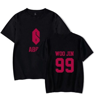 ราคาถูกFFG Alimoo AB6IX 99 WOO JIN เสื้อยืดผ้าฝ้ายแขนสั้นสำหรับผู้ชายและผู้หญิง Big Size S-3XL 113A เสื้อยืดคอกลมผ้าฝ้าย