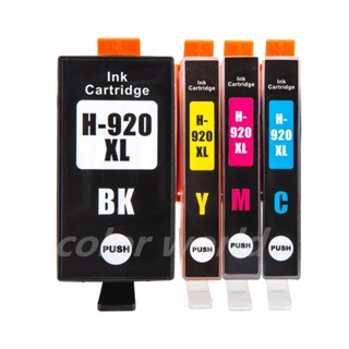 [สต็อกประเทศไทย] 4 Pack 920XL nk Cartridge 920XL Capacity Print Inkjet Compatible for HP Officejet 6000 6500 6500A