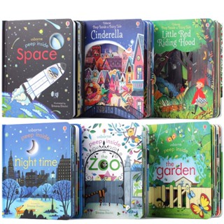 Usborne Peep Inside Zoo Dinosaurs Space Fairy Tale Lift The Flap 3D Books พร้อมส่ง เก็บเงินปลายทางได้ หนังสือภาษาอังกฤษ