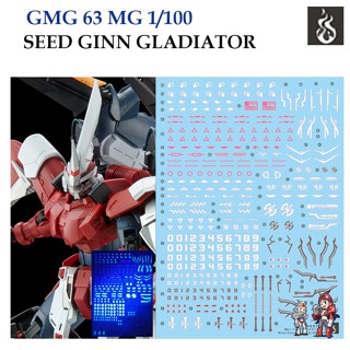 ดีคอลน้ำ [Ghost] MG 63 SEED GINN GLADIATORMG MG 1/100 (HIQ Water Decal) GMG63 GMG 63 MG63