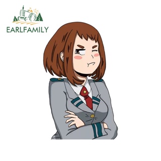 Earlfamily สติกเกอร์ไวนิล ลาย My Hero Academia Ochako Uraraka กันน้ํา 13 ซม. สําหรับติดตกแต่งรถยนต์ หน้าต่าง