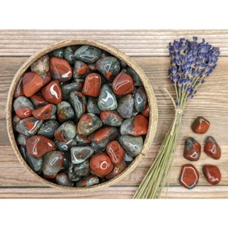 1Pc Natural Blood Stone 2-3cm Polished Tumble Stone / Top High Quality Stone / Pocket Stone Healing Crystal.