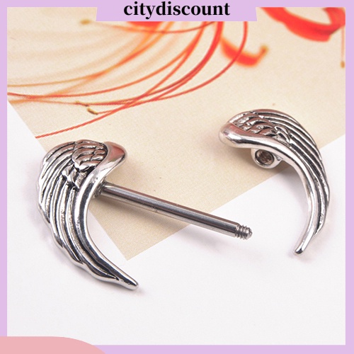 <citydiscount> จิวเจาะหัวนม สเตนเลส รูปปีก เครื่องประดับ สําหรับผู้หญิง 1 ชิ้น