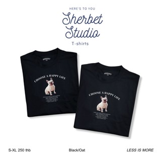 SHERBETTEESHOP|เสื้อยืดลาย choose a happy life