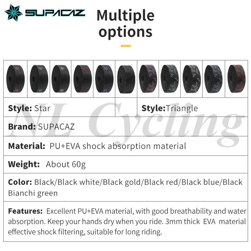 SUPACAZ 【Boutique & พร้อมส่ง】เทปยางกันลื่น สําหรับติดแฮนด์บาร์รถจักรยาน 1 คู่ ราคา ถูกที่สุด ดีลบีเคเค แกลเลอรีภาพที่ 9