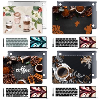 เคสแล็ปท็อป ลายกาแฟ 4 In 1 พร้อมทัชบาร์ สําหรับ MacBook Air 13 A2681 A2337 A2179 Pro 13 14 นิ้ว M1 M2 Chip A2338 A2442 A2251 A1706 A1706 A1466 A1708