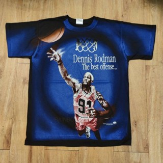 DENNIS RODMAN BASKETBALL OVERPRINT CHICAGO BULLS เสื้อลายนักบาส เดนนิส คีธ ร็อดแมน