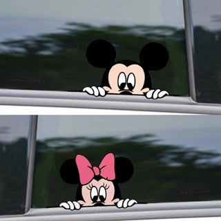 Mickey Mouse Bumper Stickers Personality Cute Cartoon Mickey Minnie Car Side Door Sticker Window Rear Glass Creative Stickers WzJP