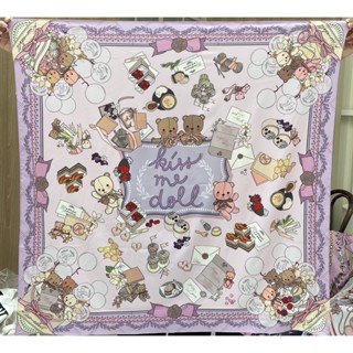 Kiss Me Doll - Classic Happy Brithday ขนาด 100x100 cm.ผ้าพันคอ/ผ้าคลุมไหล่