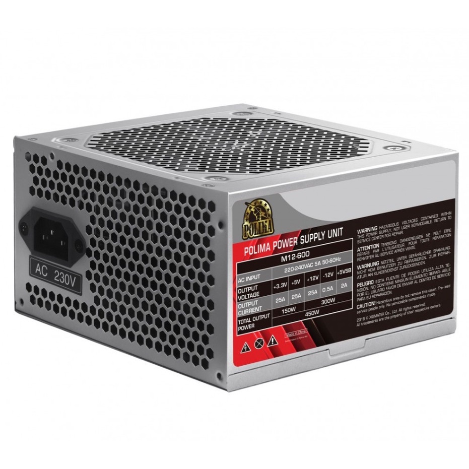 ของแท้ XIGMATEK POLIMA M12-600 200W แหล่งพลังงานจริง (4pin, สายสั้น)