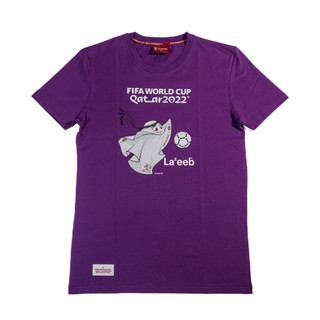 FIFA WORLD CUP QATAR 2022 OFFICIAL MASCOT SHORT SLEEVE T-SHIRT  PURPLE