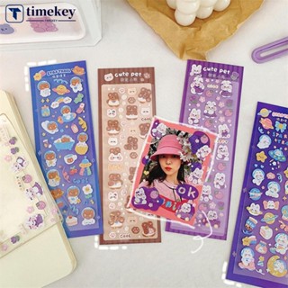 Timekey สติกเกอร์เลเซอร์ กันน้ํา ลายการ์ตูนน่ารัก สไตล์เกาหลี DIY สําหรับเด็ก K4X1