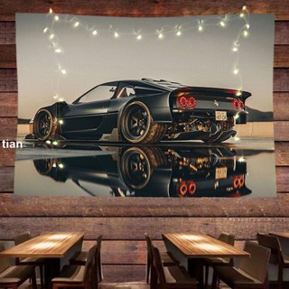 [ภาพวาดรถยนต์] ภาพพื้นหลัง ลาย Ferrari Ferrari Supercar สําหรับตกแต่งผนังบ้าน