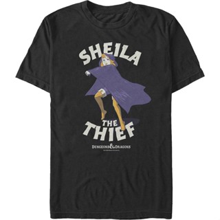 Sheila The Thief Action Pose Dungeons &amp; Dragons T-Shirt เสื้อวินเทจชาย เสื้อยืดแฟชั่น เสื้อยืดสไตล์เกาหลี