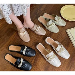 ✨พร้อมส่ง✨ A-41 รองเท้าแตะผู้หญิงแฟชั่น แบบสวม สไตล์เกาหลี เรียบหรู ดูแพง สวมใส่สบาย