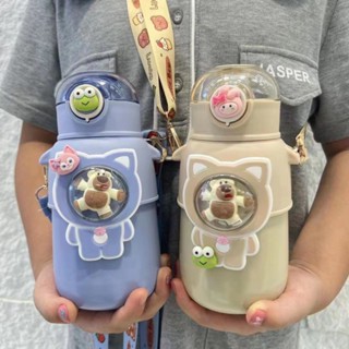 316 {พร้อมส่ง} กระติกน้ำลายน่ารัก เก็บความเย็น ความร้อนได้ดี งานสเเตนเลส316 มีสายสะพาย