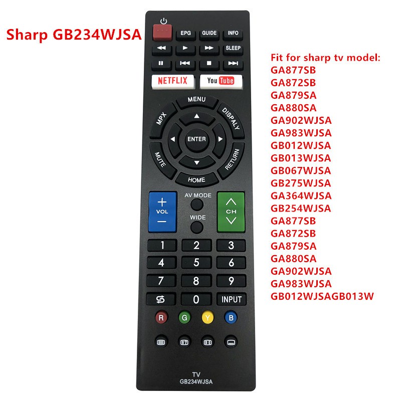 Sharp LCD LED TV รีโมทคอนโทรล GB234WJSA GA877SB GA872SB GA879SA GA880SA GA902WJSA GA983WJSA GB012WJS