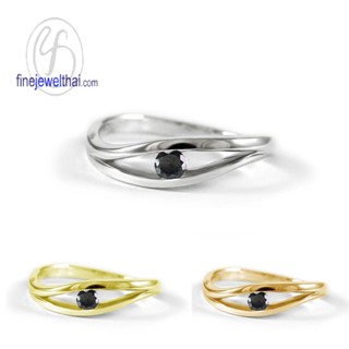 Finejewelthai-แหวนนิลแท้-นิลแท้-แหวนเงินแท้-แหวนพลอย-Black-Spinel-Onyx-Silver-Ring-R1234on (เลือกสีตัวเรือนได้)