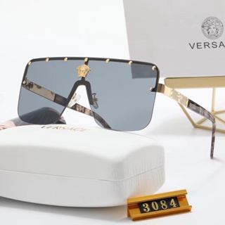 ใหม่ Versace แว่นตากันแดด เลนส์โพลาไรซ์ โลหะ ป้องกันรังสียูวี 400 ขนาดเล็ก สีแดง สไตล์เรโทร แฟชั่นสําหรับผู้ชาย และผู้หญิง